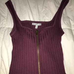 NWOT zip up crop top